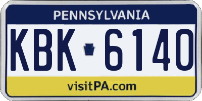 PA license plate KBK6140