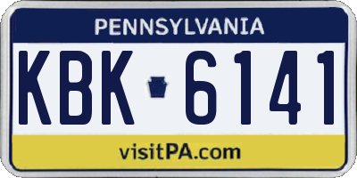 PA license plate KBK6141