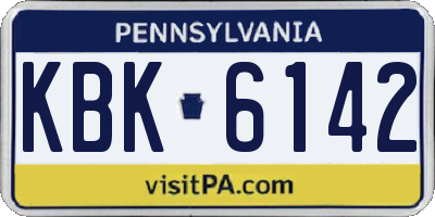 PA license plate KBK6142