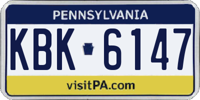 PA license plate KBK6147