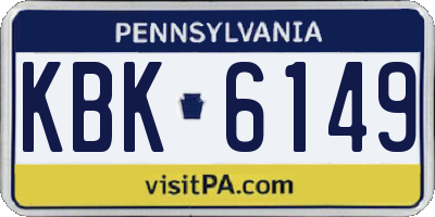 PA license plate KBK6149