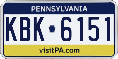 PA license plate KBK6151
