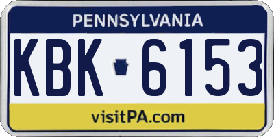 PA license plate KBK6153