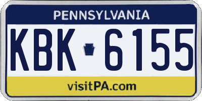 PA license plate KBK6155