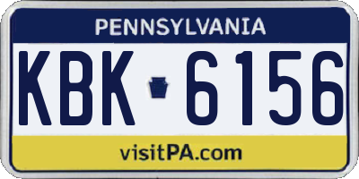 PA license plate KBK6156