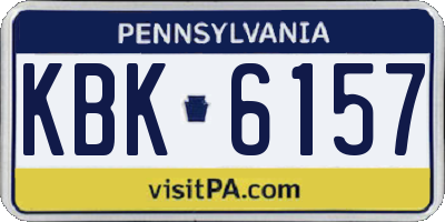 PA license plate KBK6157