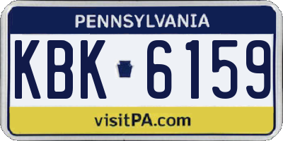 PA license plate KBK6159