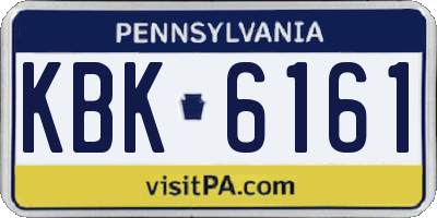PA license plate KBK6161
