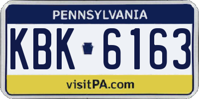 PA license plate KBK6163