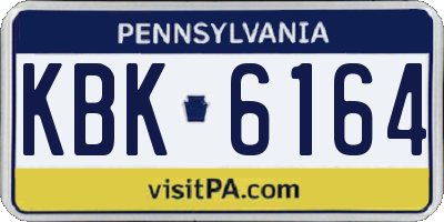 PA license plate KBK6164