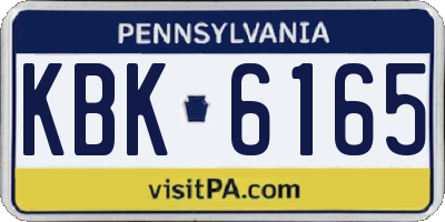 PA license plate KBK6165