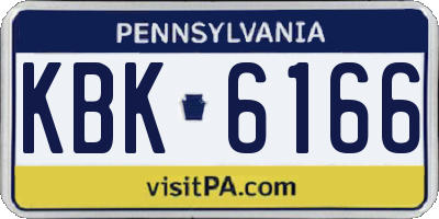 PA license plate KBK6166