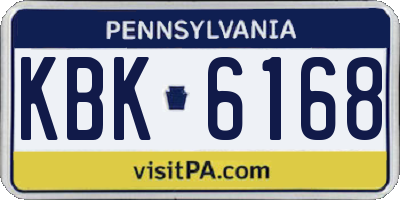 PA license plate KBK6168