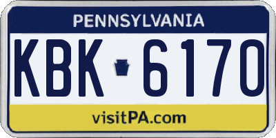 PA license plate KBK6170