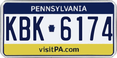 PA license plate KBK6174