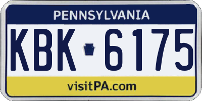 PA license plate KBK6175