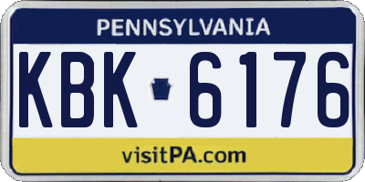 PA license plate KBK6176