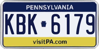 PA license plate KBK6179