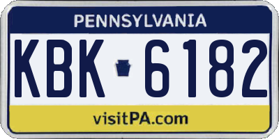 PA license plate KBK6182
