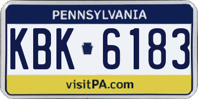 PA license plate KBK6183