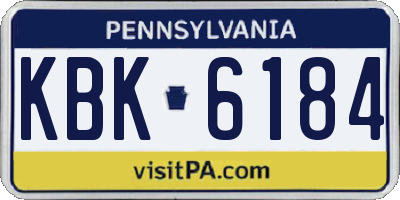 PA license plate KBK6184