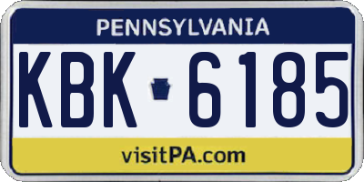 PA license plate KBK6185