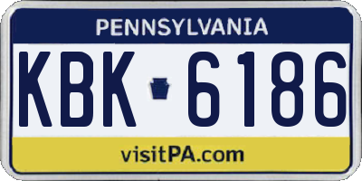 PA license plate KBK6186