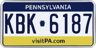 PA license plate KBK6187