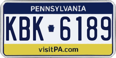 PA license plate KBK6189