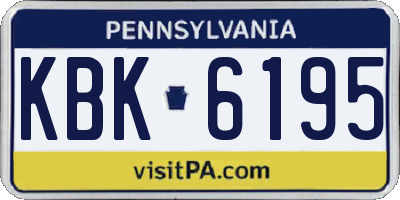 PA license plate KBK6195