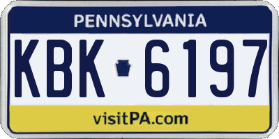 PA license plate KBK6197