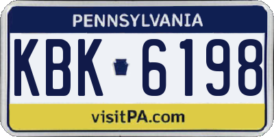 PA license plate KBK6198