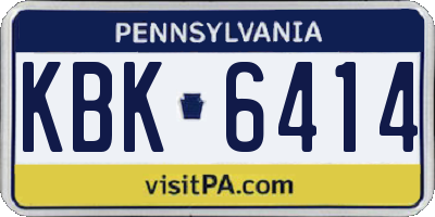PA license plate KBK6414