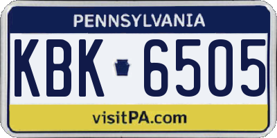 PA license plate KBK6505