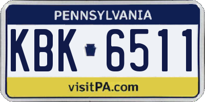 PA license plate KBK6511