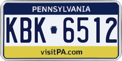 PA license plate KBK6512