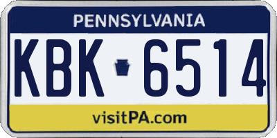 PA license plate KBK6514
