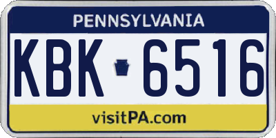 PA license plate KBK6516