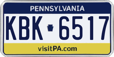 PA license plate KBK6517