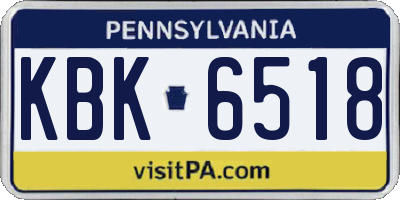 PA license plate KBK6518
