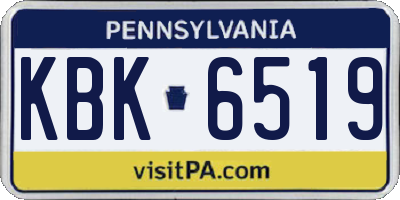 PA license plate KBK6519