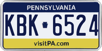 PA license plate KBK6524