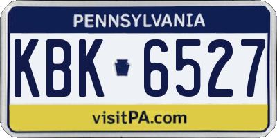 PA license plate KBK6527