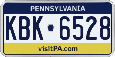 PA license plate KBK6528