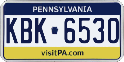PA license plate KBK6530