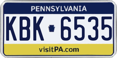 PA license plate KBK6535