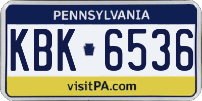 PA license plate KBK6536
