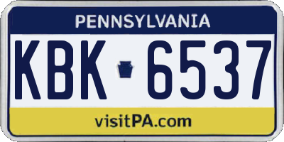 PA license plate KBK6537