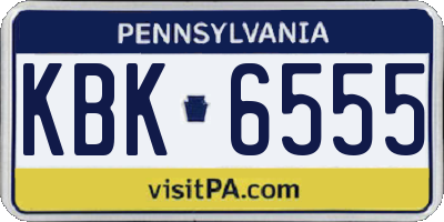 PA license plate KBK6555