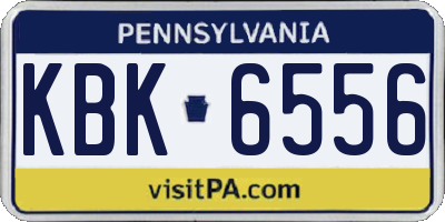 PA license plate KBK6556